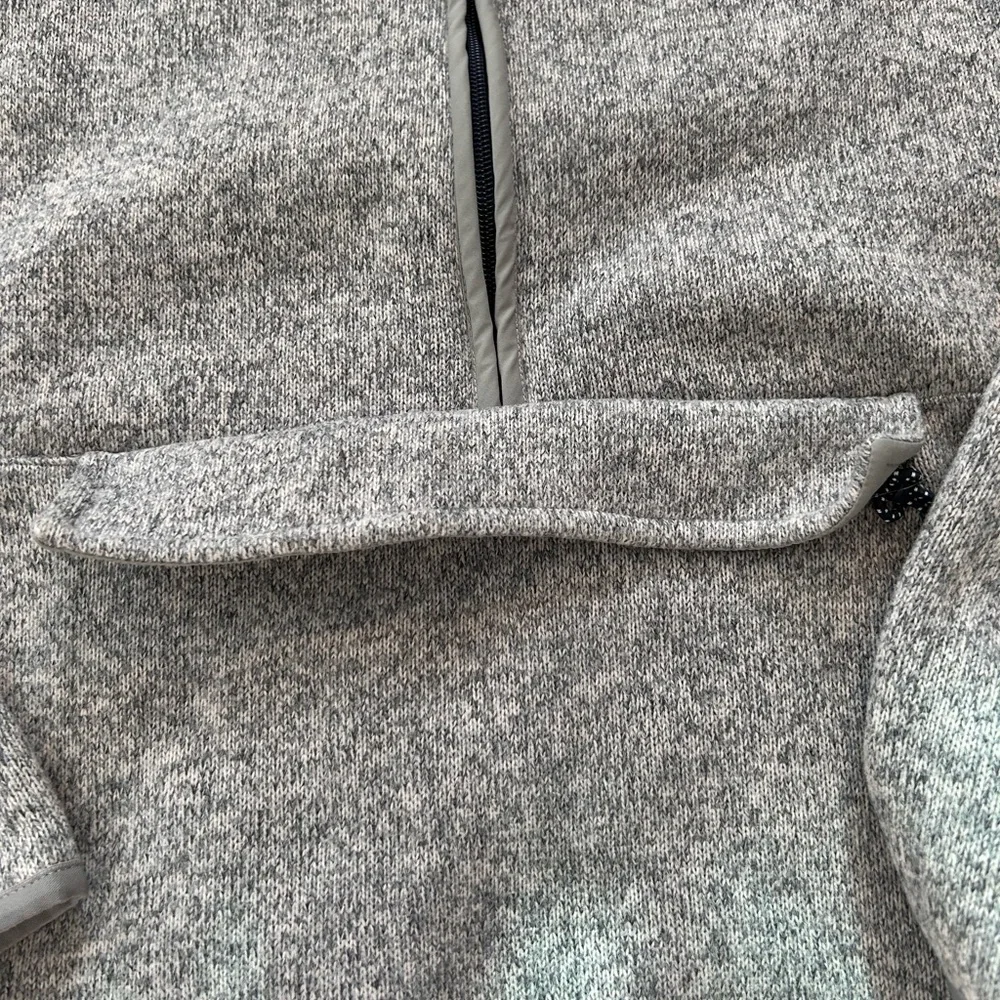 J Crew Vintage Fleece 1/2 Zip Gray Women’s  High Neck w Pocket w Zipper  Size S